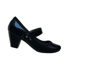 נעלי עקב דגם VIKA שחור לק VV-1