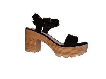 סנדלי עקב. דגם:קלואי. EMA 3425-1A נובוק שחור