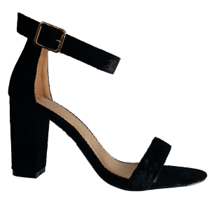 דגם: לולי. סנדלי עקב. DC39237-56 שחור סטן קטיפתי