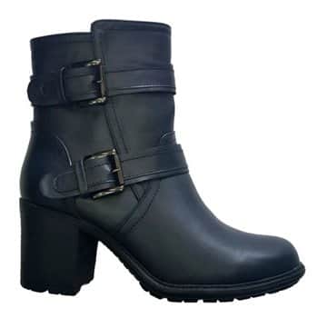 מגף לנשים עקב רחב דגם עופרי