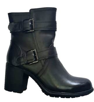 מגף נשים עקב רחב דגם עופרי